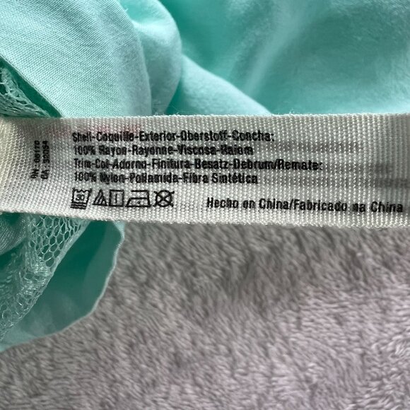 Intimately Free People Top Women's Small Oversized Aqua Blue Tank with Lace Ins - Picture 8 of 10